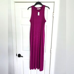 The Loft Bodycon Dress - Magenta Size Large NWT